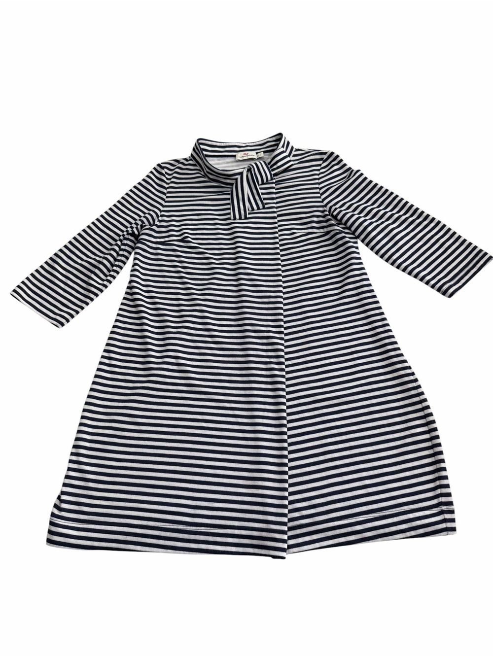 Vineyard Vines Navy White Striped Cotton Mini Tunic Dress Size Large Knit - Picture 3 of 12
